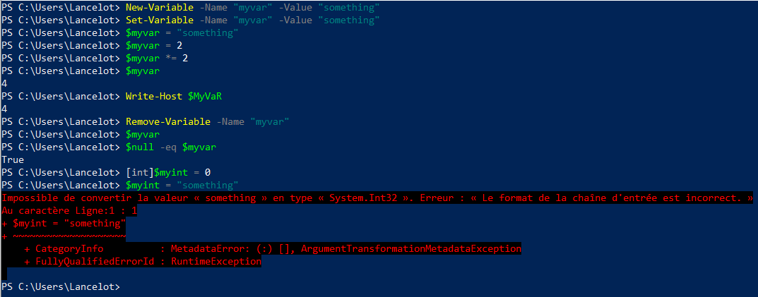 PowerShell – Variables, types et opérateurs logiques – TheRedWindows